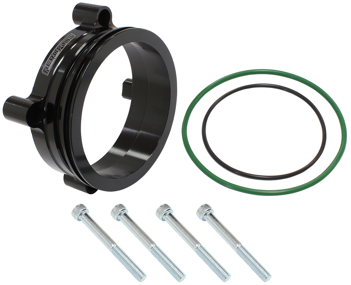Aeroflow Bosch DBW Adapter, Black Finish suits 82mm Bosch DBW and 3-1/2" Intercooler Clamp