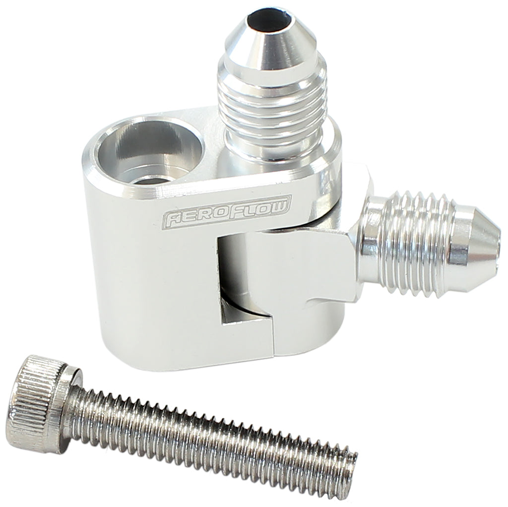 Dual Swivel Water Cross-Over Adapter, Silver Suit GM LS Series Engines with 2 x -4AN Male Ends