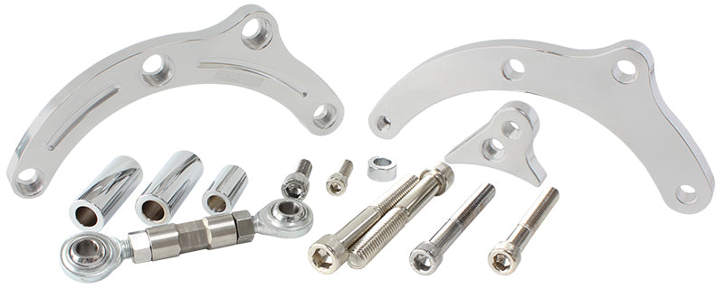 Billet Aluminium Alternator Bracket Suit Big Block Chevy Low mount passenger side with short water pump, Polished finish