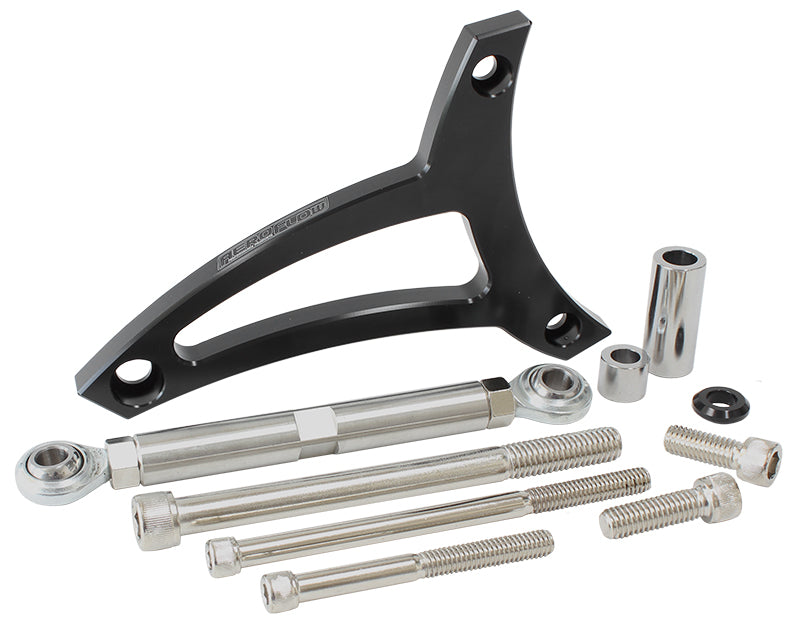 Standard Mount Billet Alternator Bracket Black Finish. Suit Ford 289-302W with driver side water pump hose inlet