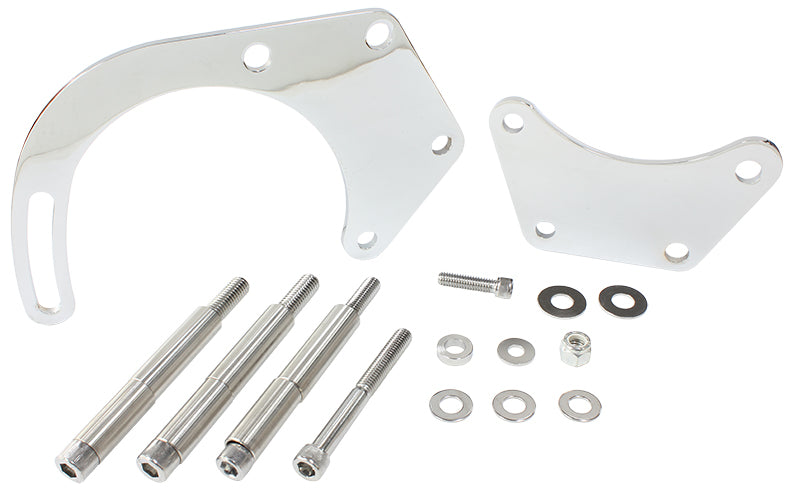 Low Mount Alternator Bracket Chrome Finish. Suit Big Block Chevy with Long Water Pump