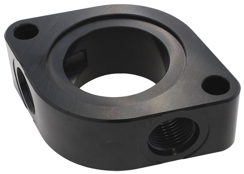 Water Neck Spacer Black Suit SB Chev With x2 -8 ORB Auxiliary Ports