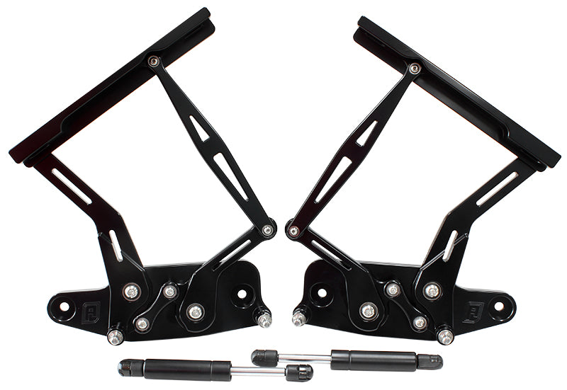 Holden HK, HT, HG Billet Bonnet Hinge Kit - Black Finish Sold as a Pair
