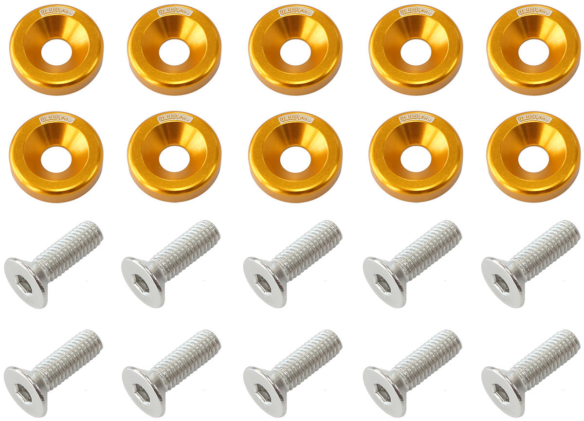 Billet Dress-Up/Fender Bolt Kit M8 x 1.25mm (20mm UHL) Gold Finish