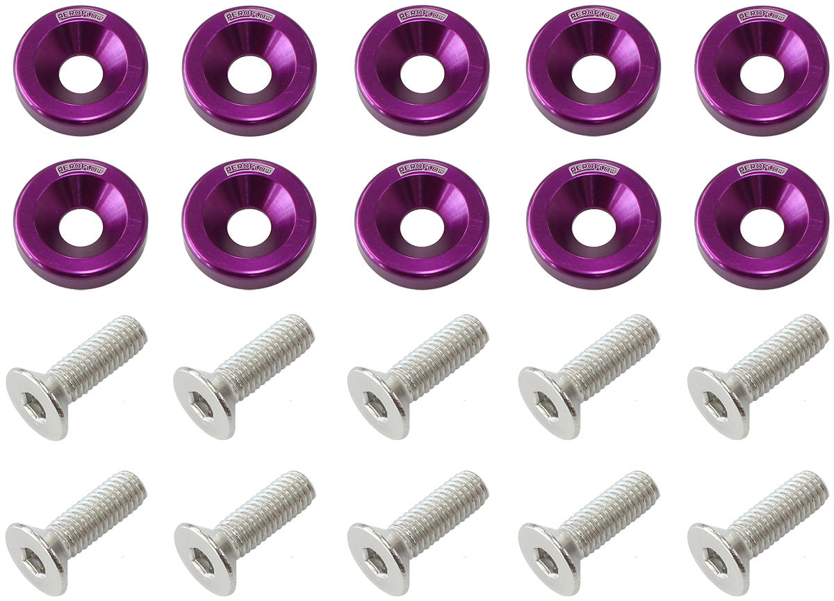Billet Dress-Up/Fender Bolt Kit M8 x 1.25mm (20mm UHL) Purple Finish