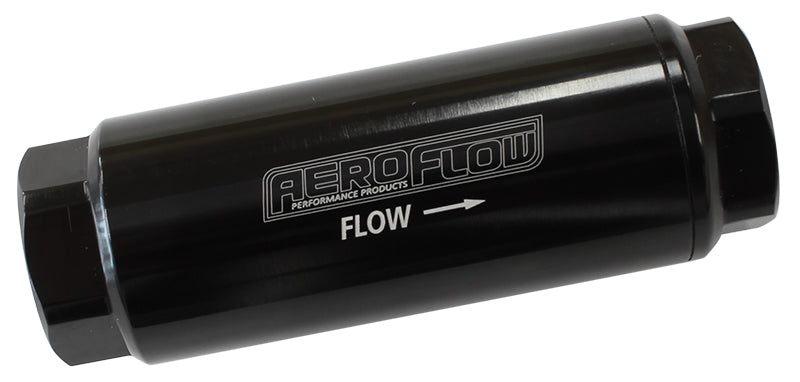 40 Micron Pro Filter - Black -8AN ORB Inlet/Outlet Ports, 3-1/2" x 1-1/4"