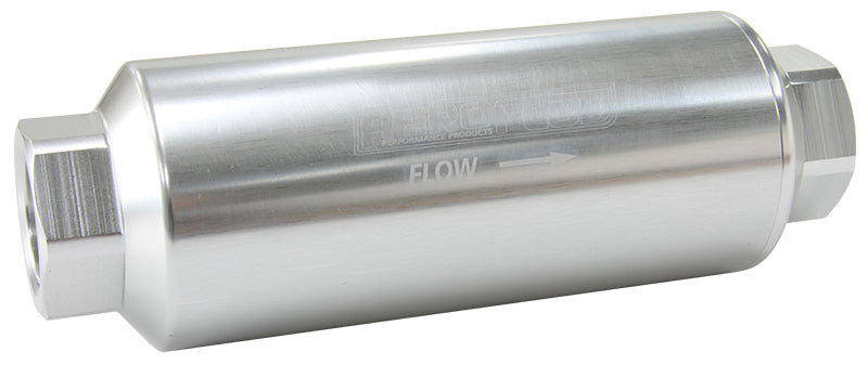 10 Micron Pro Filter with -12 ORB Ports Silver Finish. 5-1/2" x 1.97"