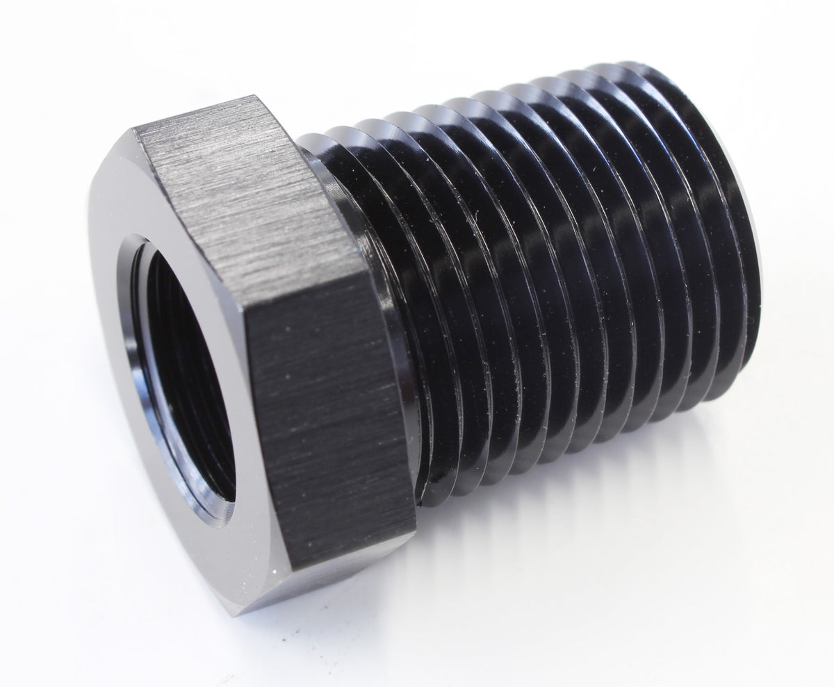 Temperature Probe Adapter 1/2" NPT to 5/8"-18 UNF, Black