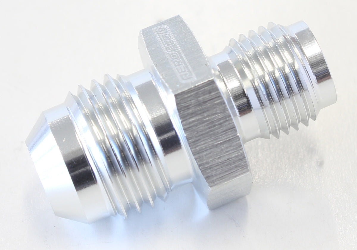 Inverted Seat Adapter 7/16"-24 to -6AN Silver Finish