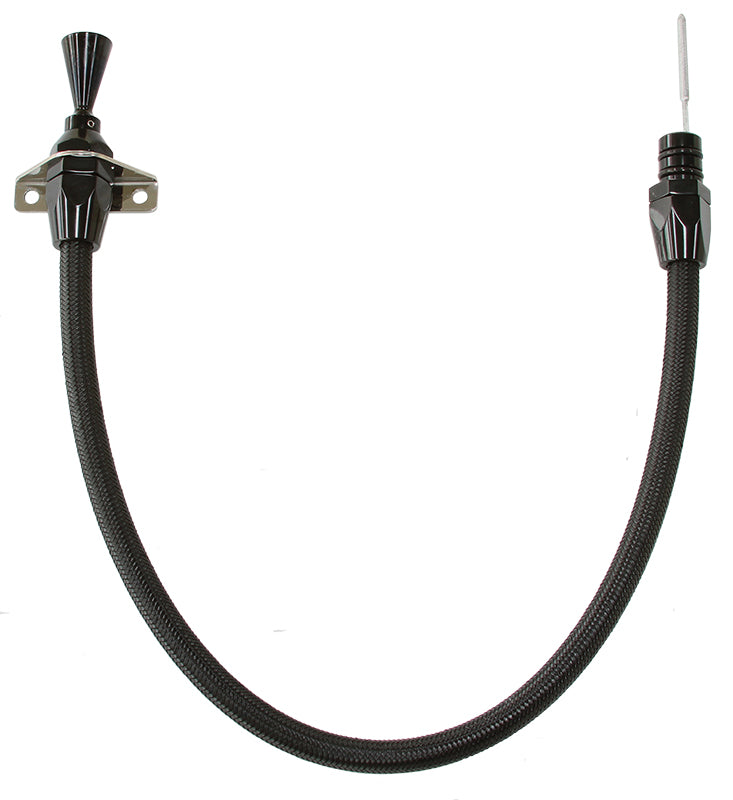 GM Powerglide FirewallMount Flexible Stainless SteelTransmission Dipstick - Black Finish 24" (600mm) OverallLength