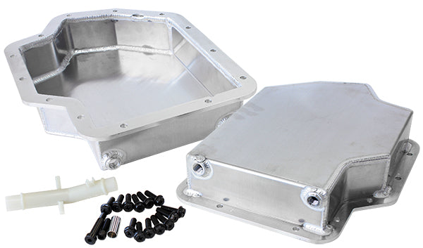 3" Deep Fabricated Transmission Pan including Filter Extension Natural Finish. Suit GM Turbo 400