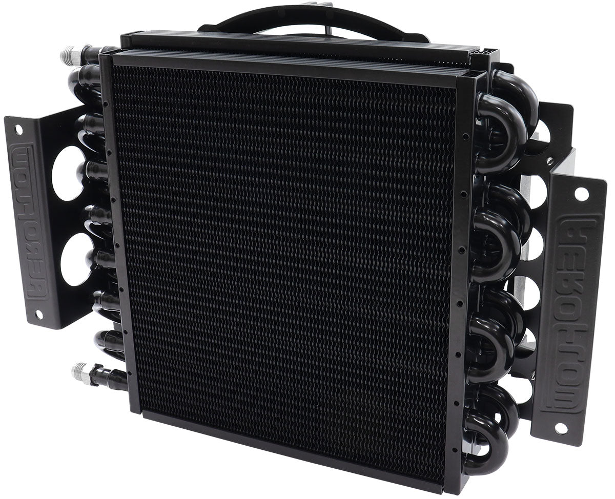 Aeroflow Dual Circuit Fluid Cooler with Fan Male -6 AN, 15.75" x 11.5" x 5"
