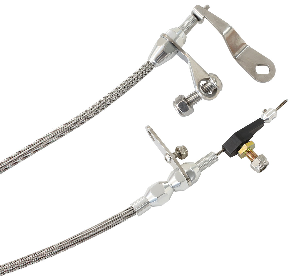 Kickdown Cable With Stainless Steel Cover & Chrome Ends Suit Ford C6 Transmission