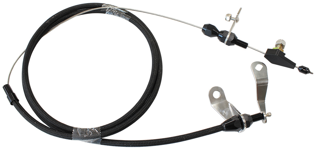 Kickdown Cable With Black Stainless Steel Cover & Black Ends Suit Ford C4 Transmission