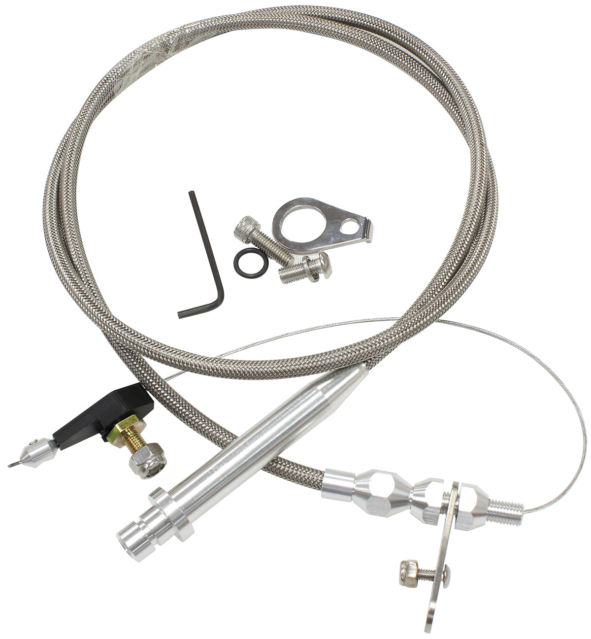 Kickdown Cable With Stainless Steel Cover & Chrome Ends Suit GM TH350 Transmission