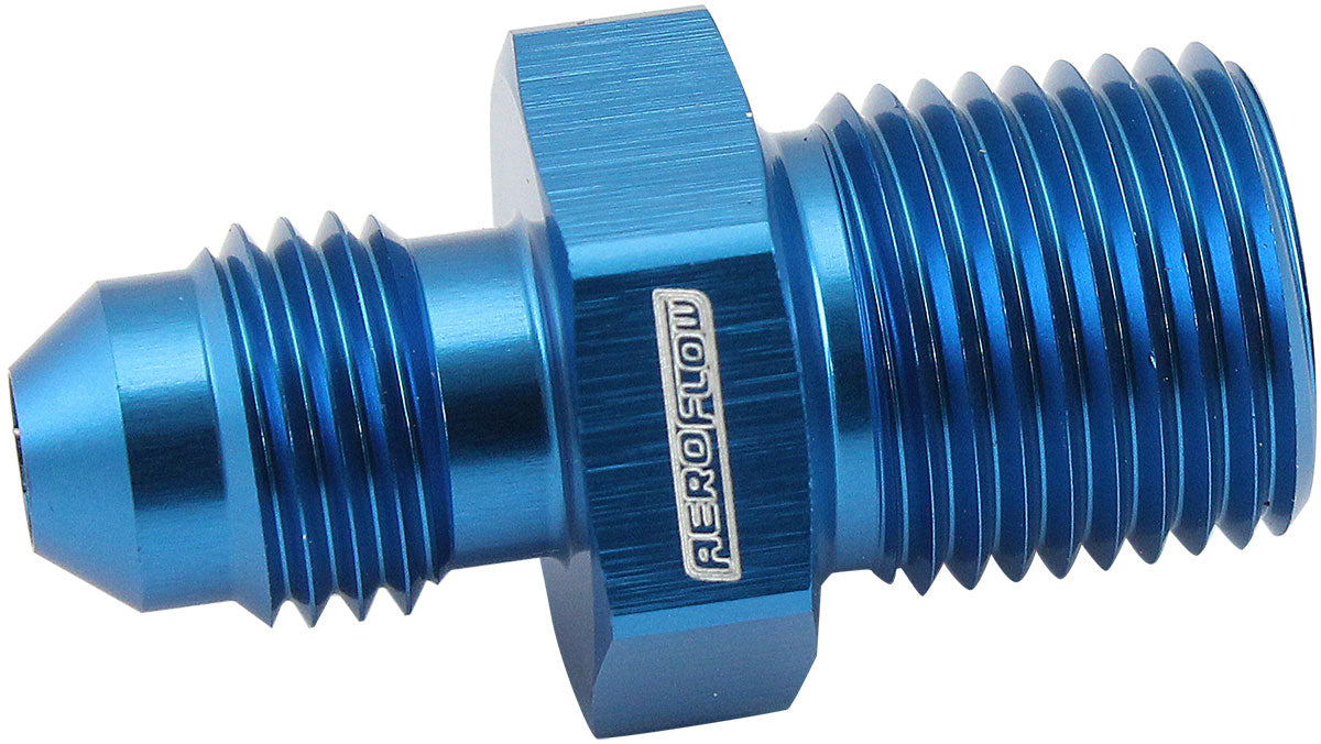 Metric to Male Flare Adapter M14 x 1.25mm to -6AN Blue Finish