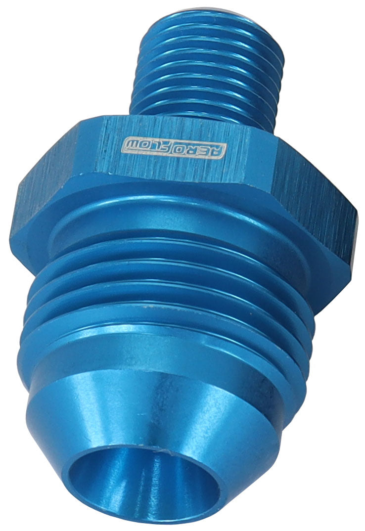 Metric to Male Flare Adapter M10 x 1mm to -8AN Blue Finish