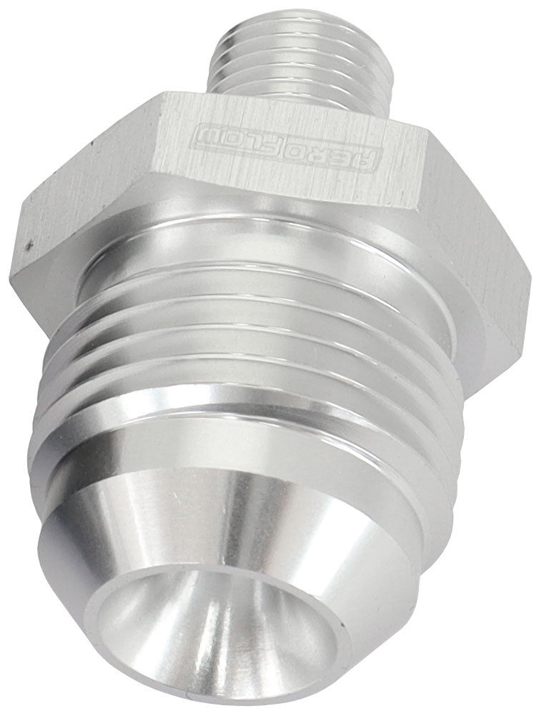 Metric to Male Flare Adapter M10 x 1mm to -8AN Silver Finish