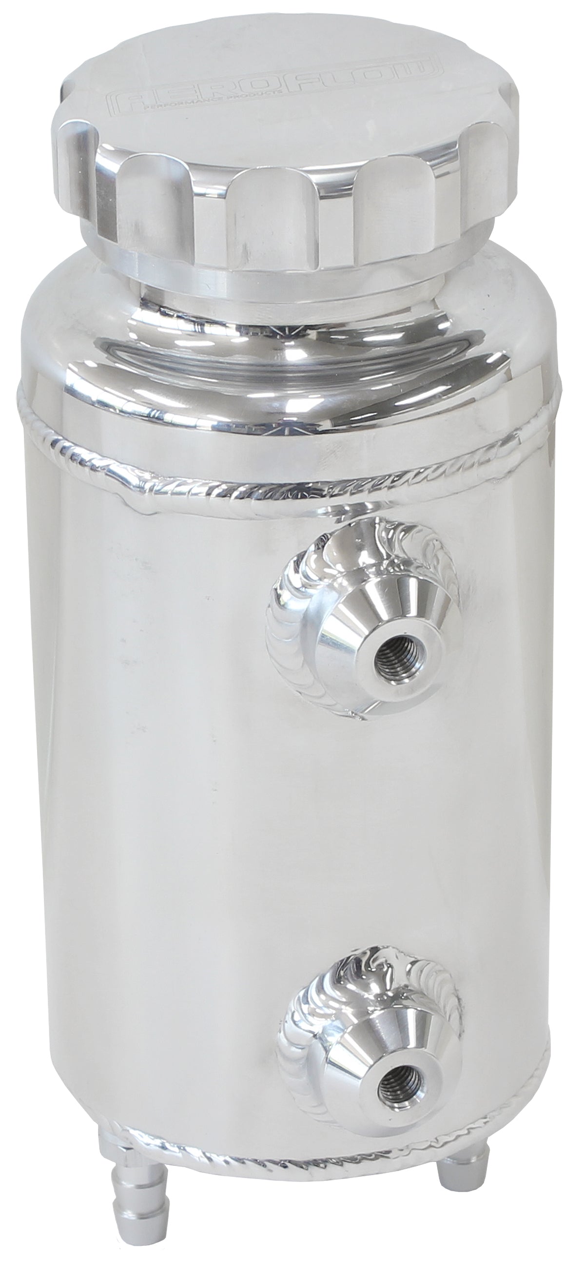 Universal 800mL Radiator Overflow Tank - Polished Finish 7-1/2" Height x 3-1/2" Diameter