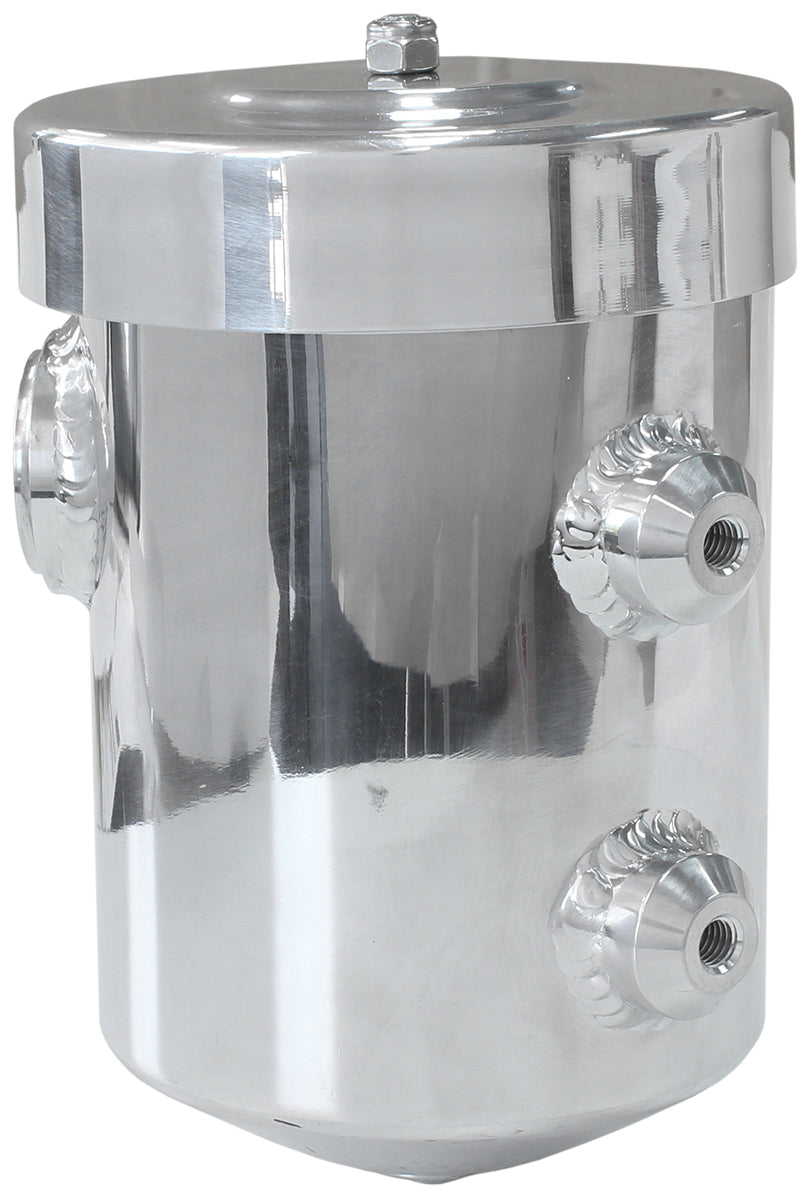 Dry Sump / Breather Tank - Polished 2 x -12 and 1 x -6 ORB Ports. 4.5" (115mm) Width x 6.5" (165mm) Height