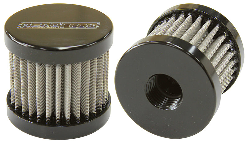 Aeroflow Stainless Steel Billet Breather 6AN Female, Black Finish