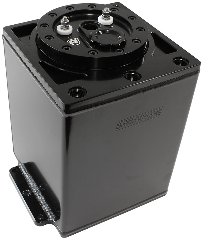 Triple EFI Pump Compact Surge Tank - Black 7 Litre (1.85 Gal), -10 ORB Outlet With -8 ORB Return