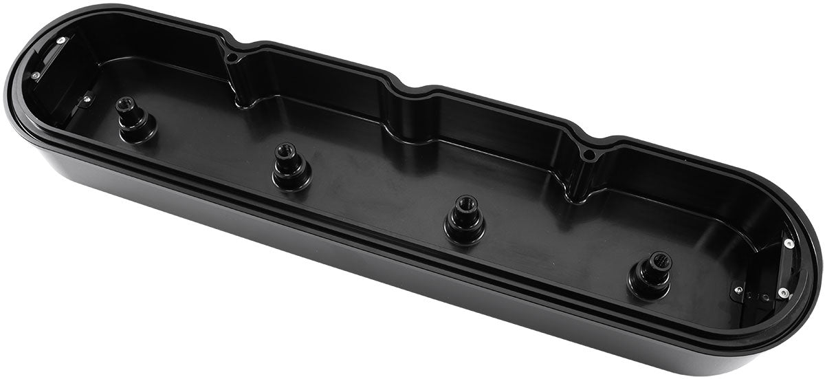 Aeroflow GM LS Billet Valve Cover Set, Black Finish with Aeroflow Logo Suit GM LS Series Engines. No Coil Mounts