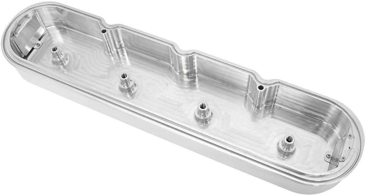 Aeroflow GM LS Billet Valve Cover Set, Raw Finish with No Logo Suit GM LS Series Engines. No Coil Mounts