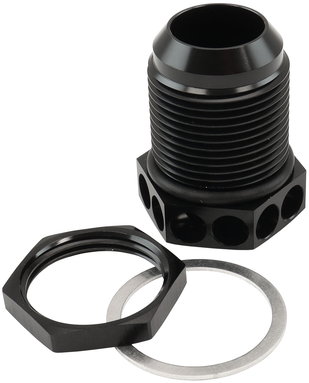 Bolt In Breather Bulkhead -10 Black Finish