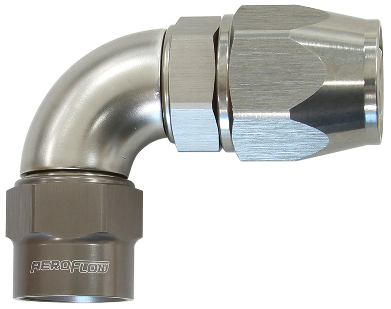 Kryptalon® Series Heavy Duty One Piece Swivel 90° Hose End -6AN Titanium Finish. Suits Kryptalon® Series Hose