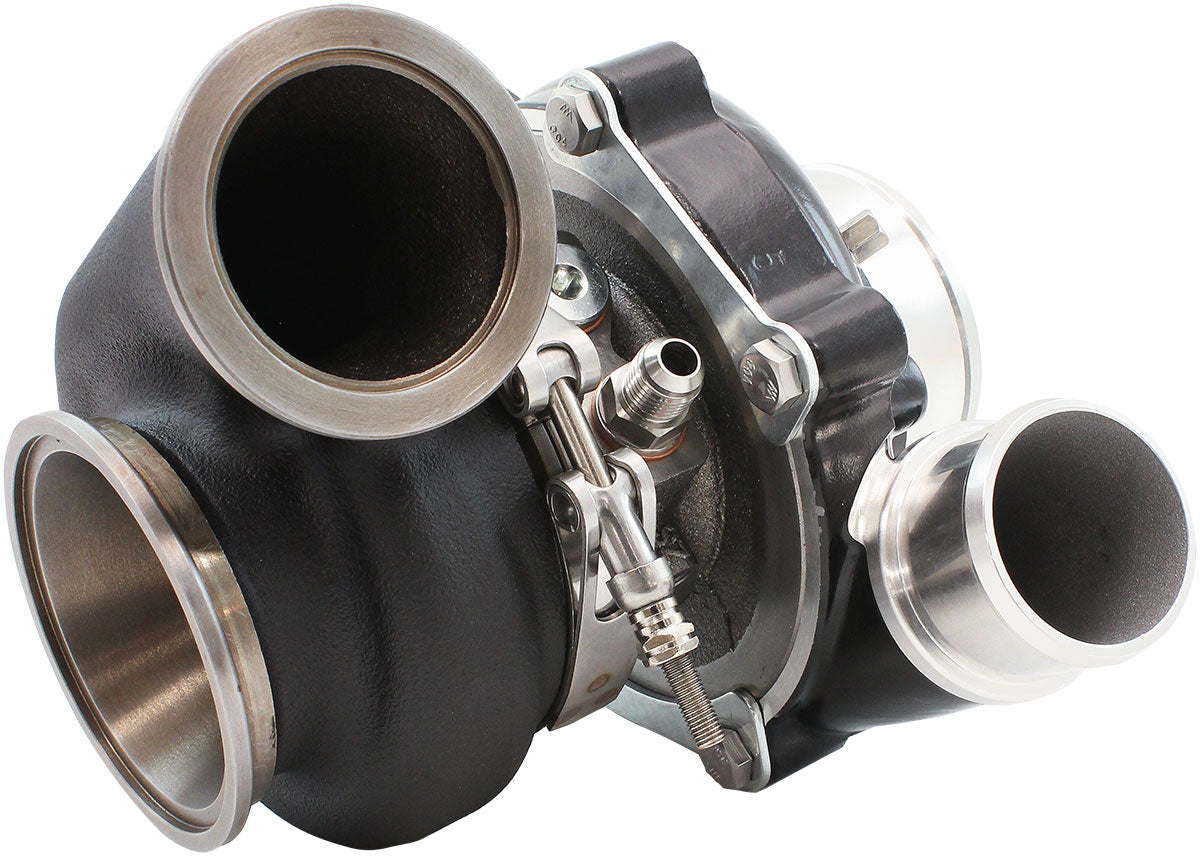 BOOSTED 4849 .72 Turbocharger 550HP, Hi Temp Black Finish External Wastegate, V-Band Inlet & Exhaust Flanges