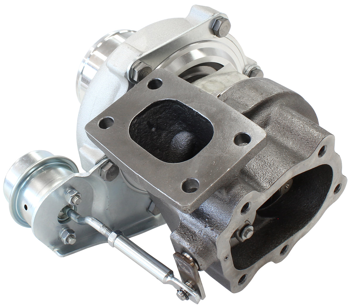 BOOSTED 5047 .64 Turbocharger 550HP, Natural Cast Finish Internal Wastegate, T25 / T28 Inlet Flange, 5-Bolt Exhaust Flange