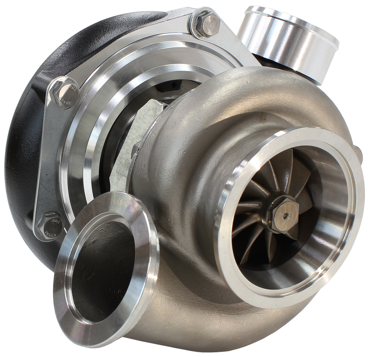 BOOSTED 6662 V-Band .82 Turbocharger 900HP, Hi Temp Black Finish External Wastegate, V-Band Inlet & Exhaust Flanges