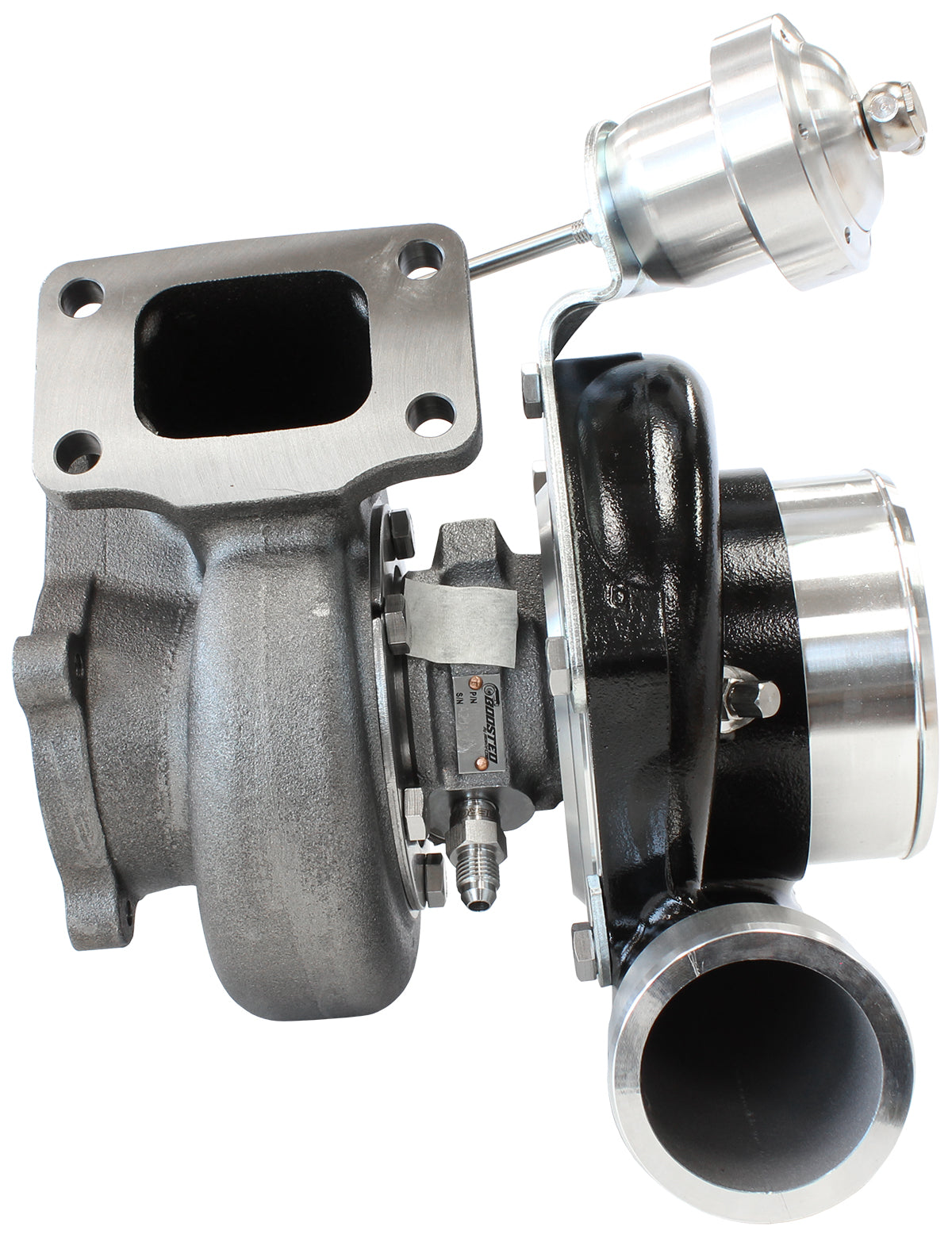 BOOSTED 6762 XR6 1.06 Turbocharger 1000HP, Hi Temp Black Finish Internal Wastegate, T3 Inlet Flange, FG XR6 5-Bolt Exhaust Flange