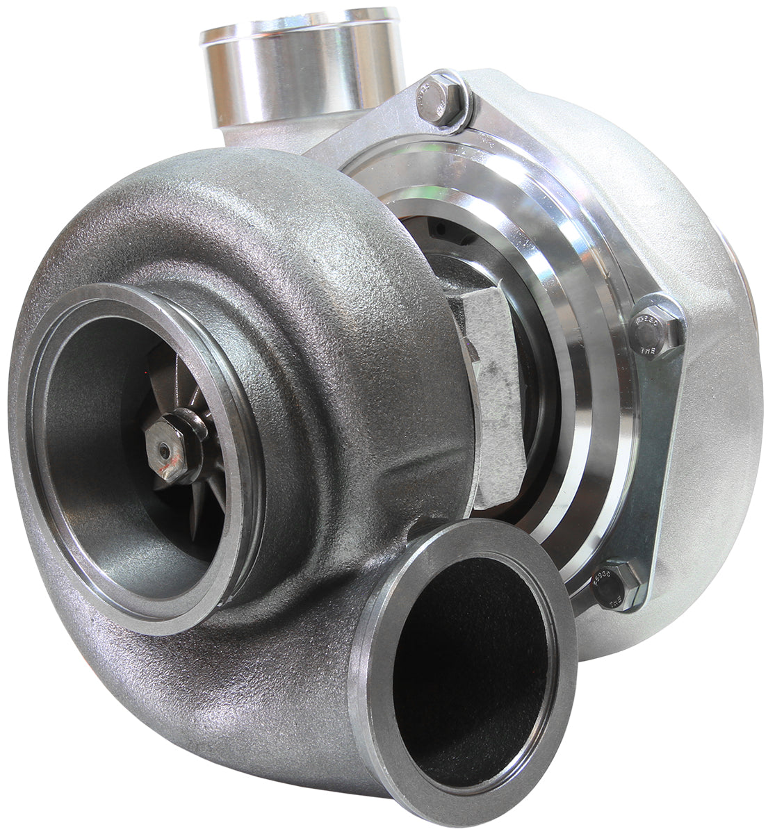 BOOSTED 6662 1.01 Reverse Rotation Turbocharger 900HP, Natural Cast Finish External Wastegate, V-Band Inlet & Exhaust Flanges