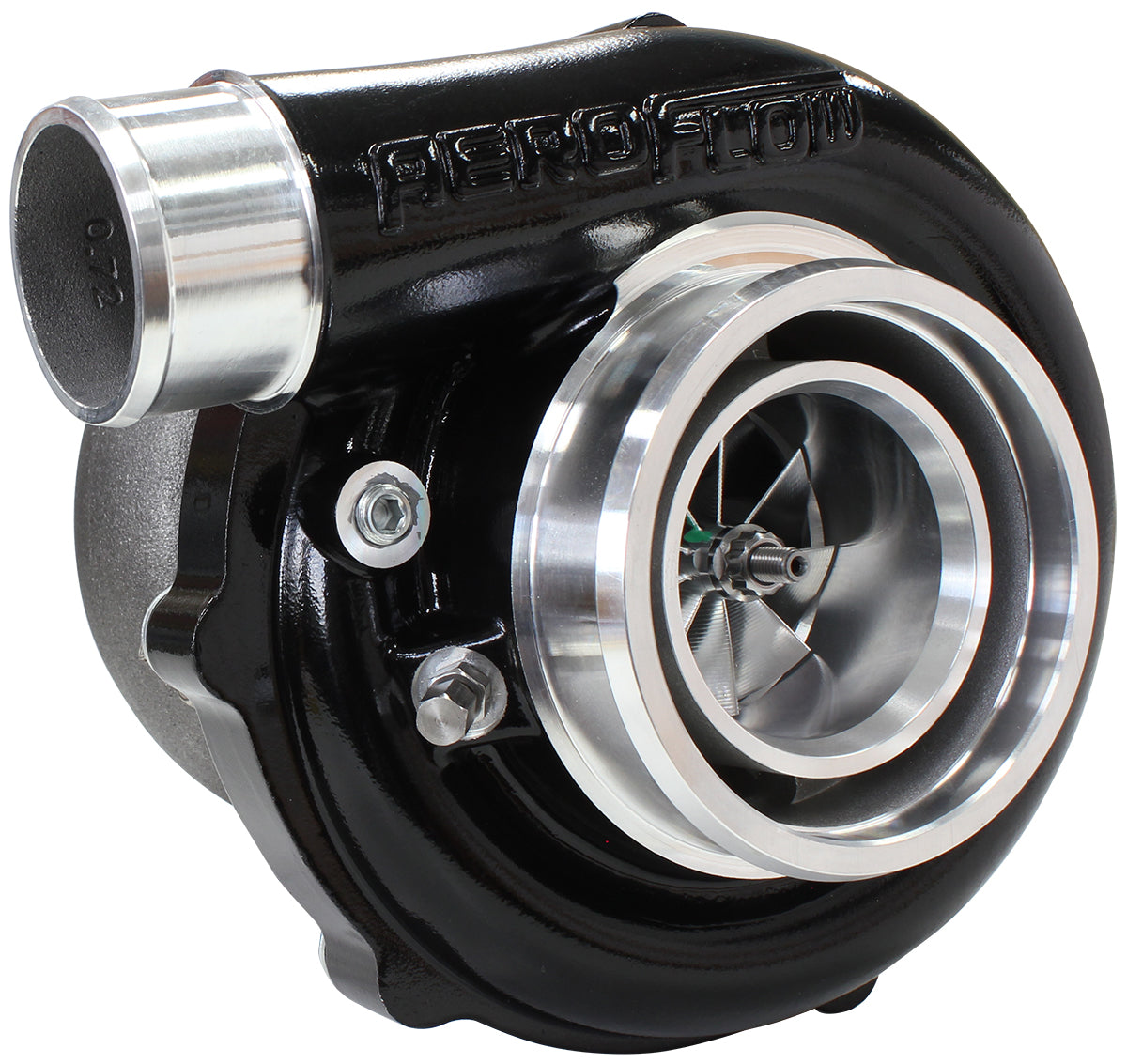BOOSTED B5855 1.01 Reverse Rotation Turbocharger 770HP, Hi Temp Black Finish External Wastegate, V-Band Inlet & Exhaust Flanges