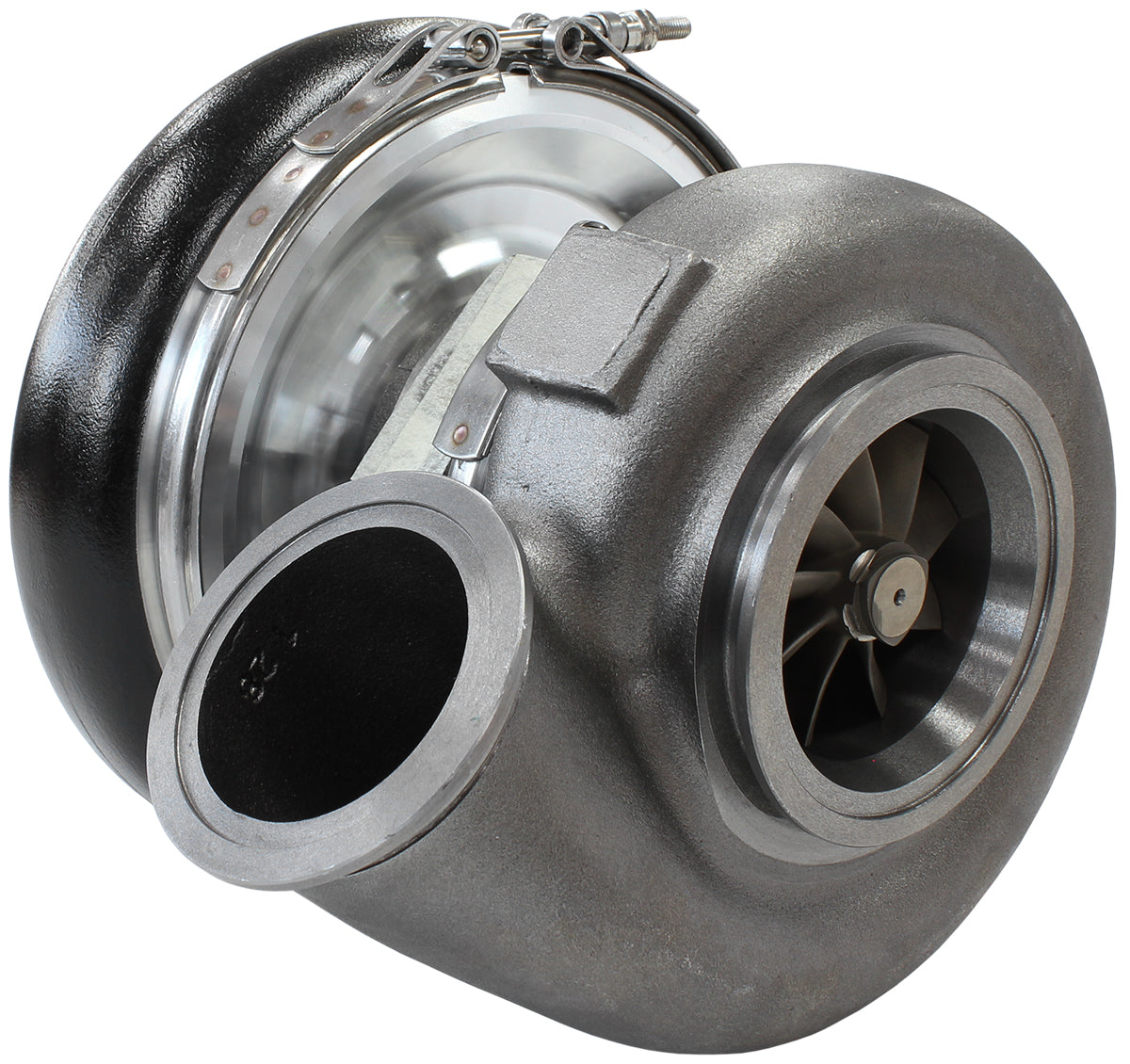 BOOSTED 7975 V-Band 1.28 Turbocharger 1450HP, Hi Temp Black Finish External Wastegate, V-Band Inlet & Exhaust Flanges