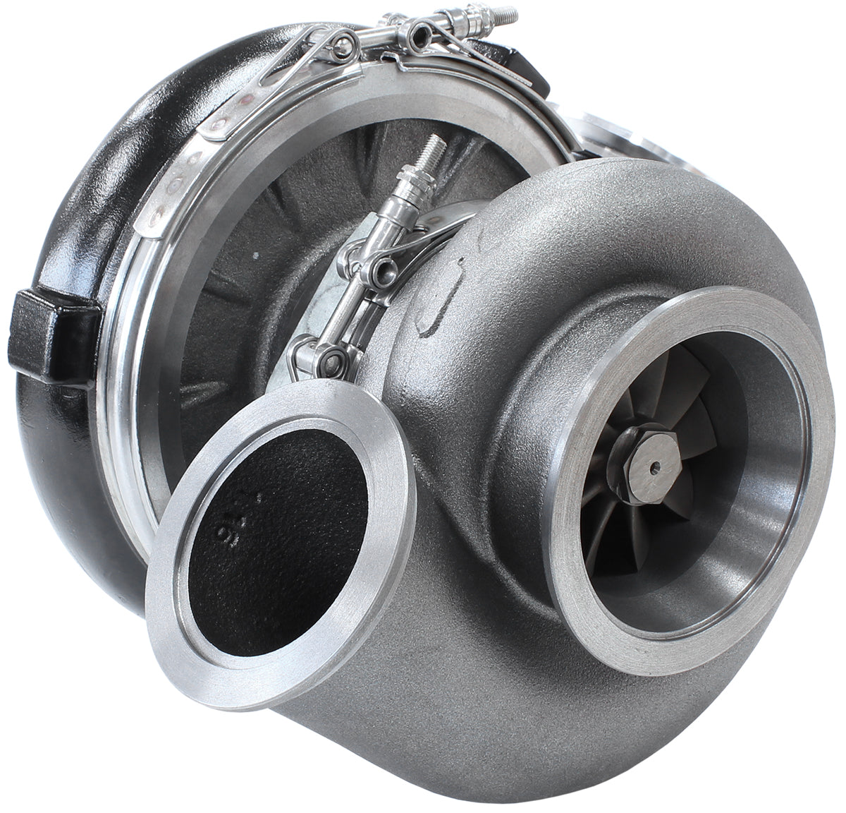 BOOSTED 8077 V-Band 1.16 Turbocharger 1250HP, Hi Temp Black Finish External Wastegate, V-Band Inlet & Exhaust Flanges