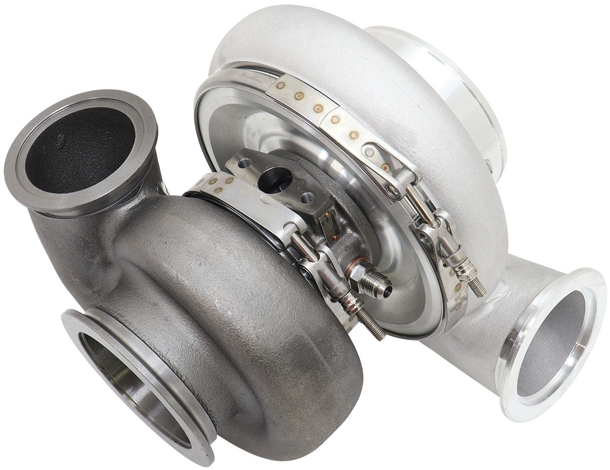 BOOSTED 7282 V-BAND 1.01 Turbocharger 1350HP, Natural Cast Finish External Wastegate, V-Band Inlet Flange, V-Band Exhaust Flange