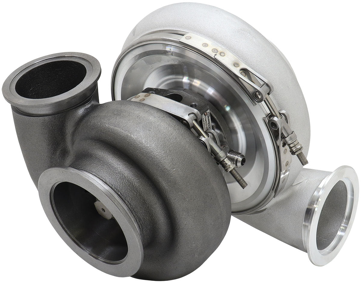 BOOSTED 7282 V-BAND 1.15 Turbocharger 1350HP, Natural Cast Finish External Wastegate, V-Band Inlet Flange, V-Band Exhaust Flange