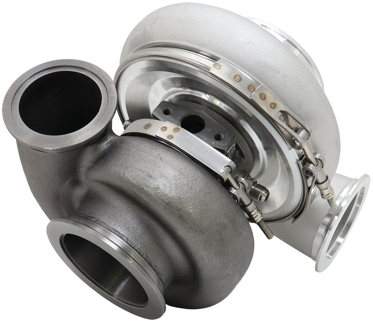 BOOSTED 7682 V-BAND 1.01 Turbocharger 1500HP, Natural Cast Finish External Wastegate, V-Band Inlet Flange, V-Band Exhaust Flange