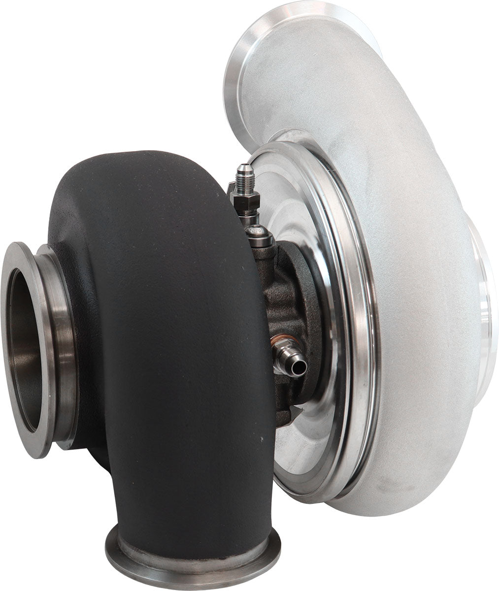 BOOSTED 7682 V-BAND 1.28 Turbocharger 1500HP, Natural Cast Finish External Wastegate, V-Band Inlet Flange, V-Band Exhaust Flange