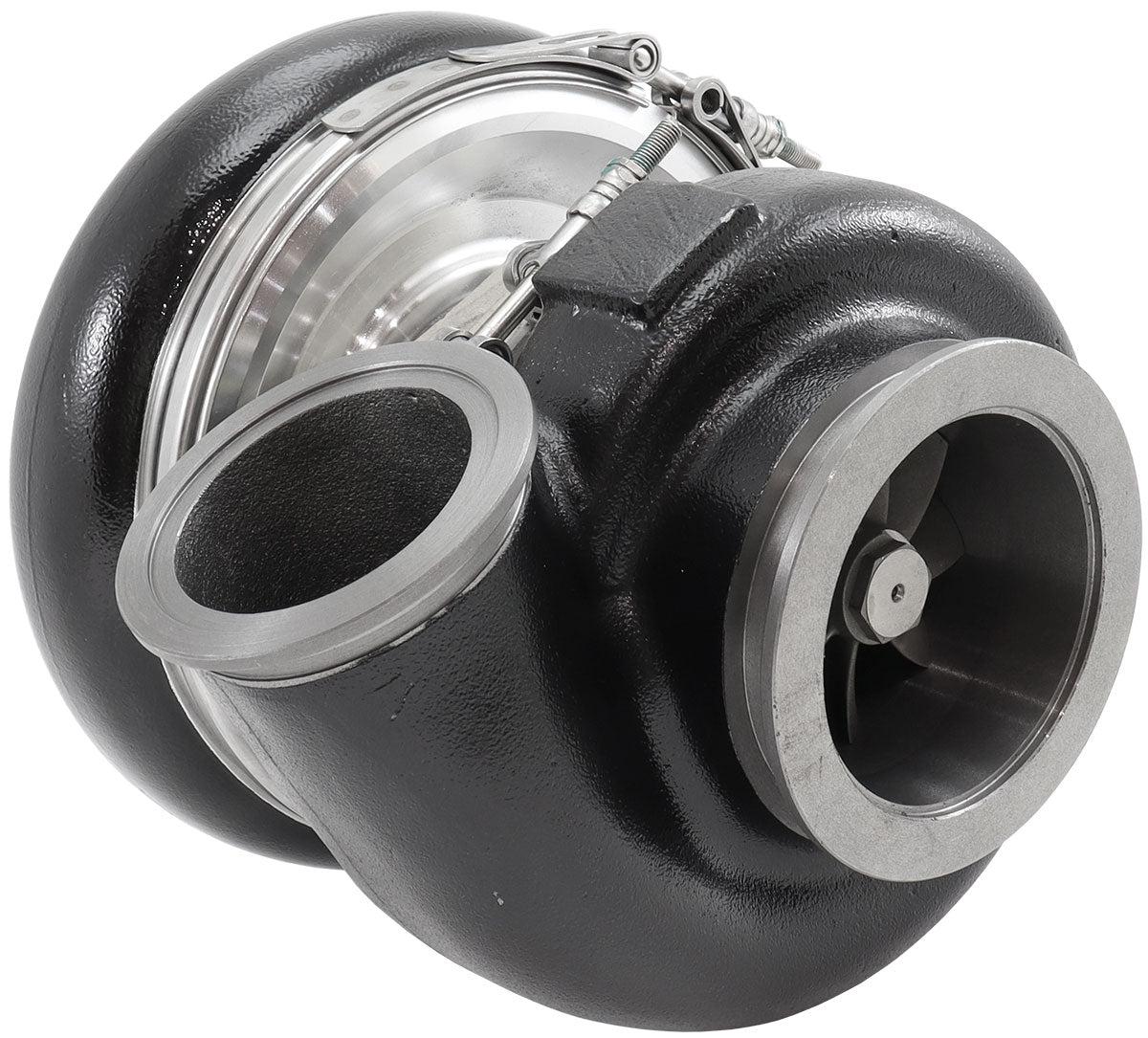 BOOSTED 8082 V-BAND 1.28 Turbocharger 1600HP, Hi Temp Black Finish External Wastegate, V-Band Inlet Flange, V-Band Exhaust Flange