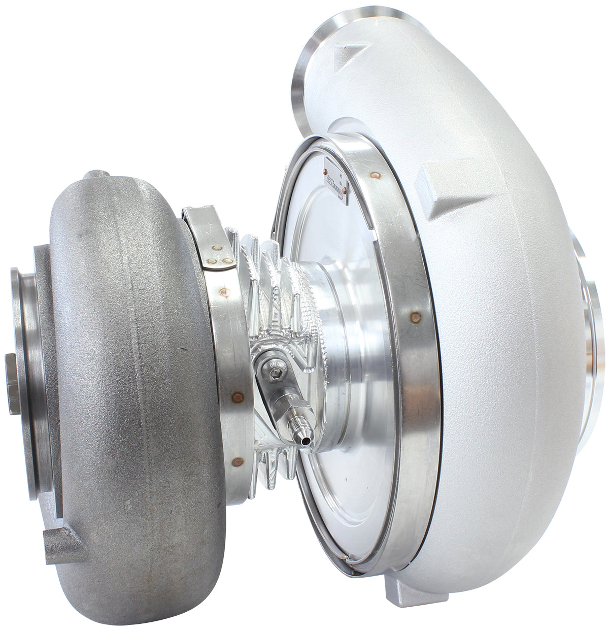 BOOSTED 94103 V-Band 1.22 Turbocharger 2000HP, Natural Cast Finish External Wastegate, V-Band Inlet & Exhaust Flanges