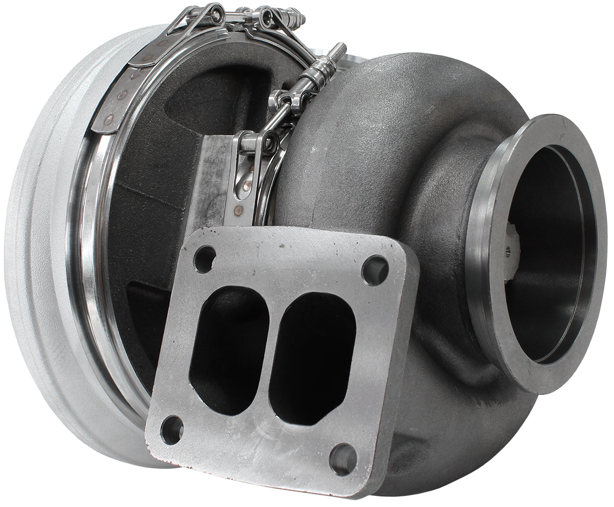BOOSTED 8888 T4 1.25 Turbocharger 1600HP, Natural Cast Finish External Wastegate, T4 Twin Entry Inlet Flange, V-Band Exhaust Flange