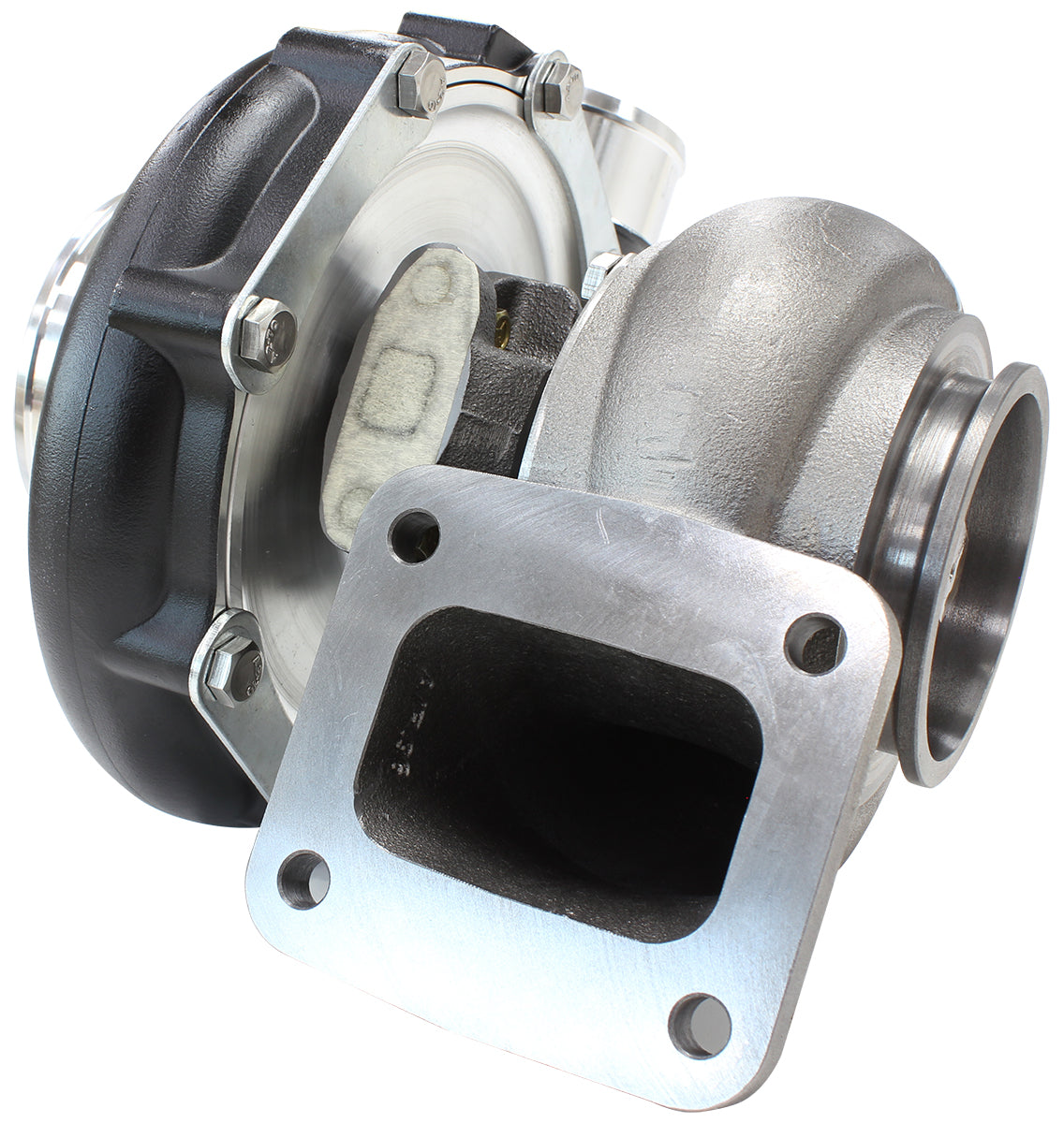 BOOSTED 7875 T4 .96 Turbocharger 950HP, Hi Temp Black Finish External Wastegate, T4 Inlet Flange, V-Band Exhaust Flange