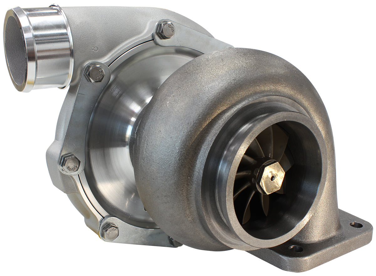BOOSTED 7875 T4 .96 Turbocharger 950HP, Natural Cast Finish External Wastegate, T4 Inlet Flange, V-Band Exhaust Flange