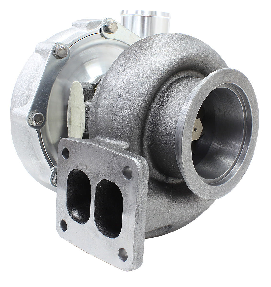 BOOSTED 7875 T4 1.25 Turbocharger 950HP, Natural Cast Finish External Wastegate, T4 Inlet Flange, V-Band Exhaust Flange