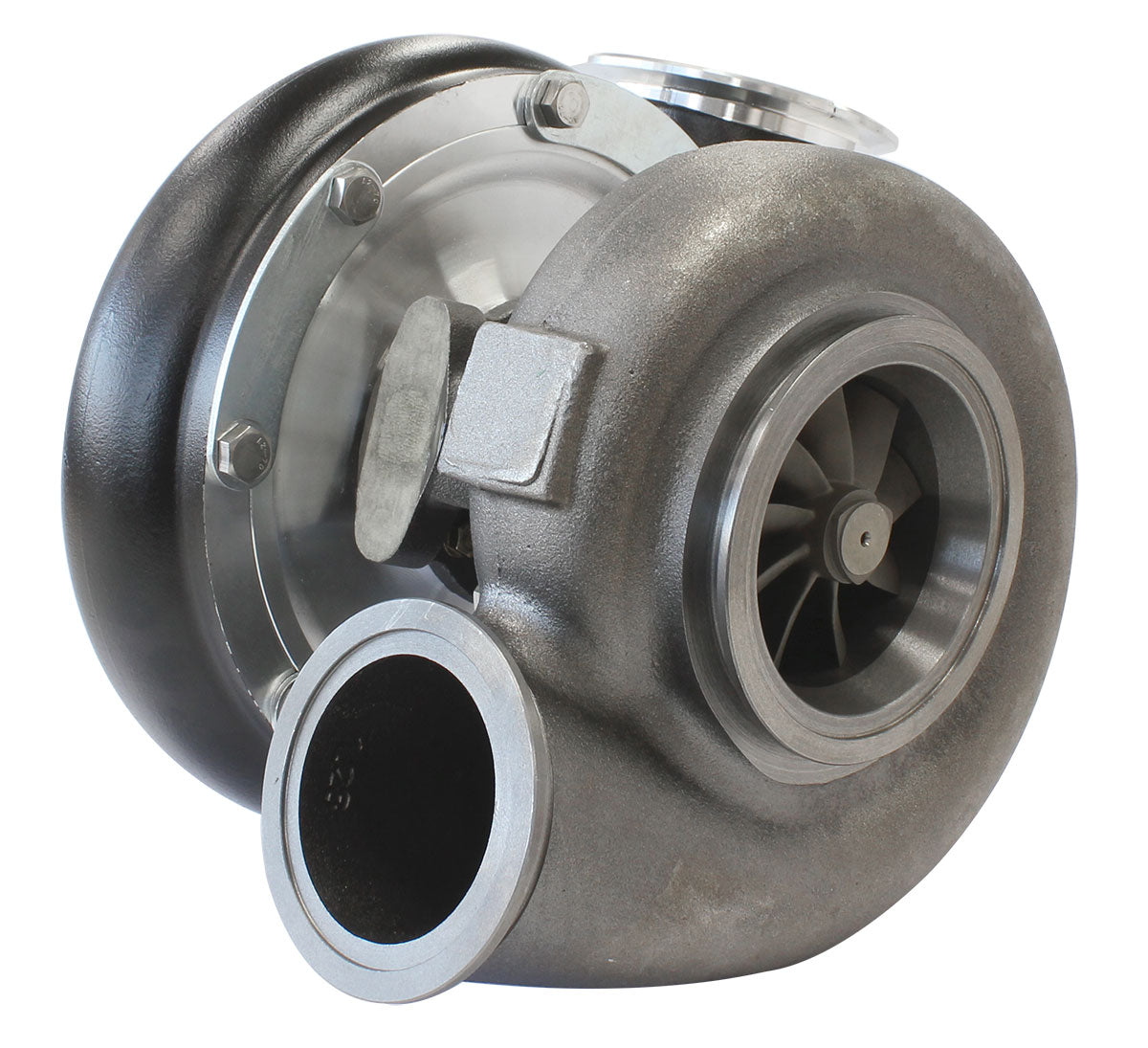 BOOSTED B7875 V-Band 1.28 Turbocharger 1150HP, Hi Temp Black Finish External Wastegate, V-Band Inlet & Exhaust Flanges