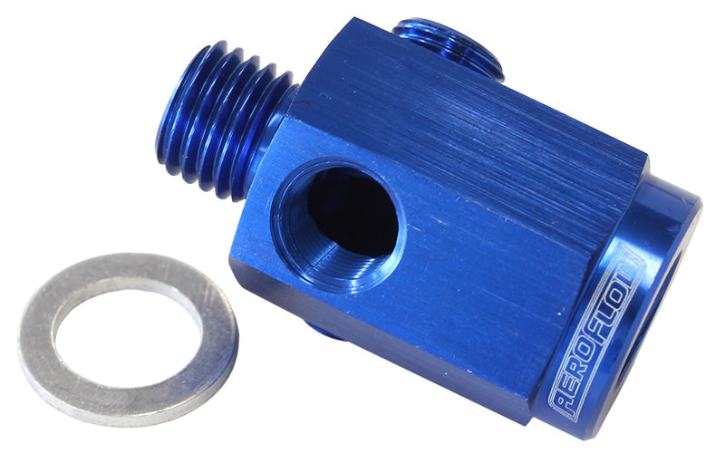 Metric Extension with 1/8" Port Blue Finish. M14 x 1.5 Thread